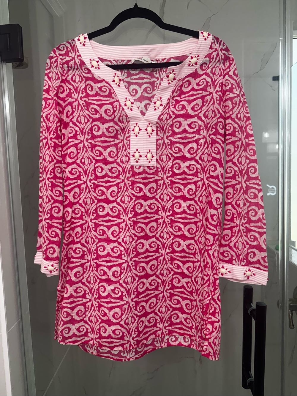 Vineyard vines Womens Pink Patterned Tunic Top - Pink